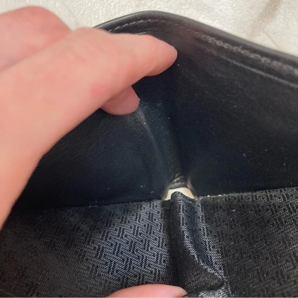 Tumi mens bifold black leather wallet
